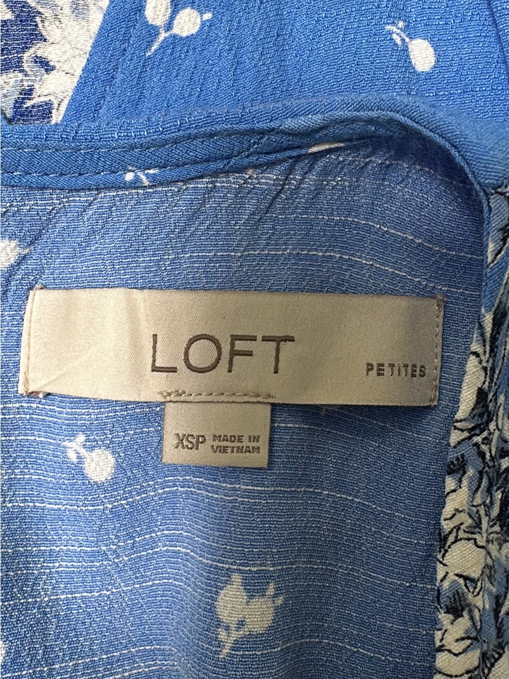 LOFT Petites XSP Blue White Floral Maxi Dress - Picture 4 of 5